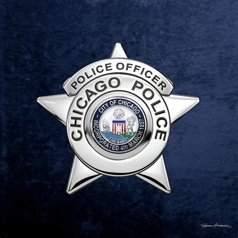 Chicago Police Department Badge - C P D Police Officer Star over Blue Velvet Digital Art by ...