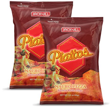 Buy Jack'n Jill Piattos Flavored Potato Crisps 2.8 Oz Nacho Pizza Flavored (Pack of 2) Online at ...