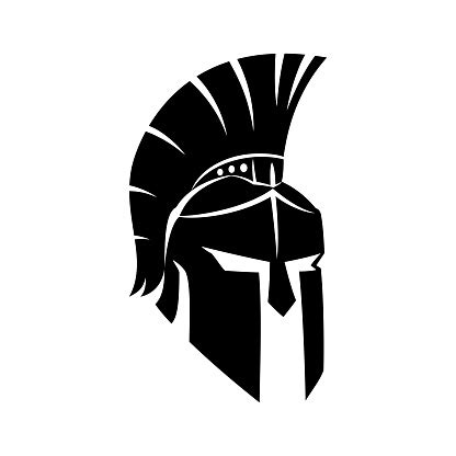 Black Spartan Helmet Stock Illustration - Download Image Now - iStock