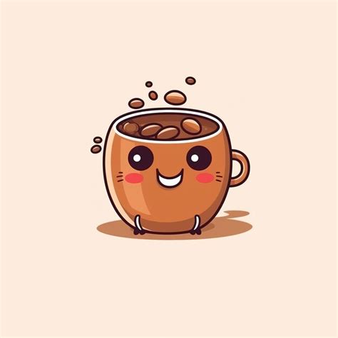 Premium AI Image | cute coffee cup in a doodle style