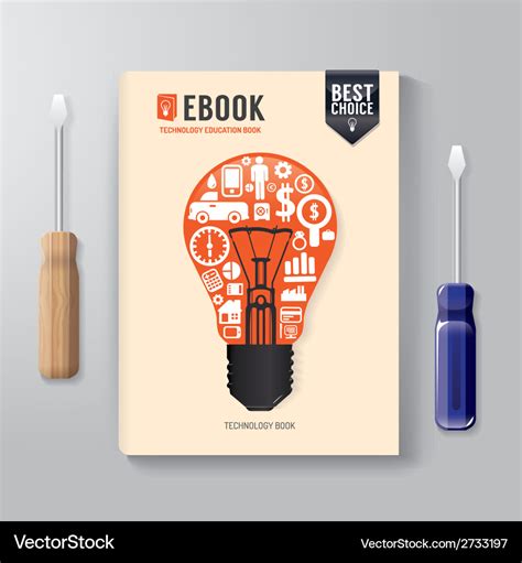 Cover Book Digital Design Template Technology Vector Image