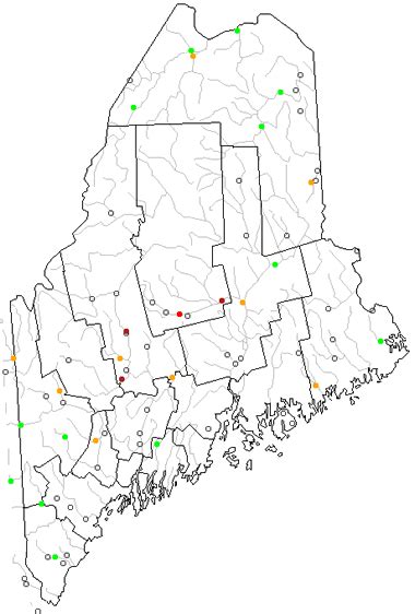 Map of Maine Lakes, Streams and Rivers