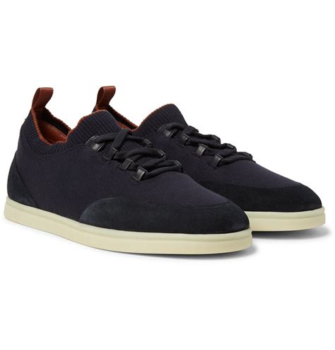 Loro Piana - Soho Walk Suede-Trimmed Merino Wool Sneakers - Blue Loro Piana