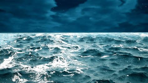 Ocean Waves with Night Sky on the Background. Stock Photo - Image of clear, color: 115532910