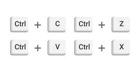 Vector of Ctrl C, Ctrl V, Ctrl Z, Ctrl X keyboard buttons. 14718648 ...