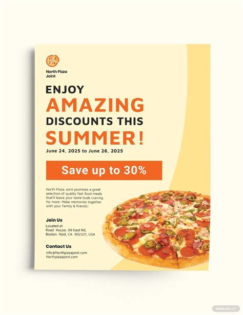 Pizza Promotion Flyer Template in Pages, InDesign, Publisher, Word ...