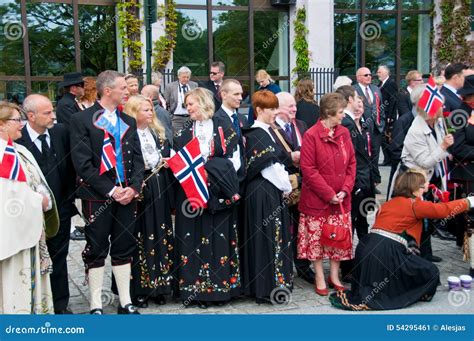 The People in Traditional Norwegian Dress on the Parade Editorial Photo ...