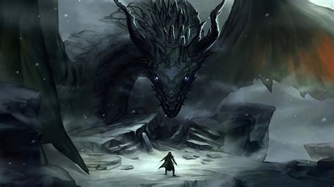 Download wallpaper 2560x1440 dragon master and dragon, art, fantasy ...