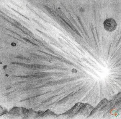 Pencil Drawing Of Meteor Impact | Artificial Design