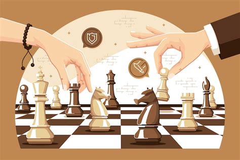 Playing chess games illustration | Premium Vector