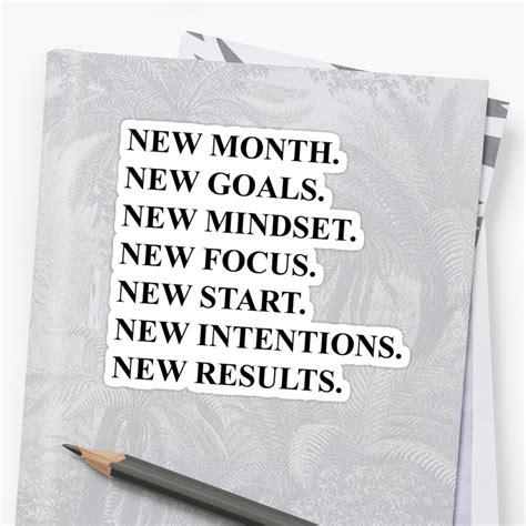 "New Month New Goals Quote" Sticker by Goshat | Redbubble