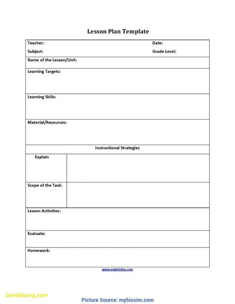 Excellent English Lesson Plan Sample Awesome Free Lesson Plan Template ...