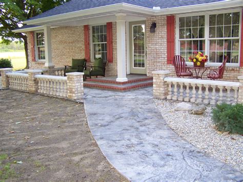 Concrete Front Porch Makeover - Baluster & Floor Designs | Front porch makeover, Porch makeover ...