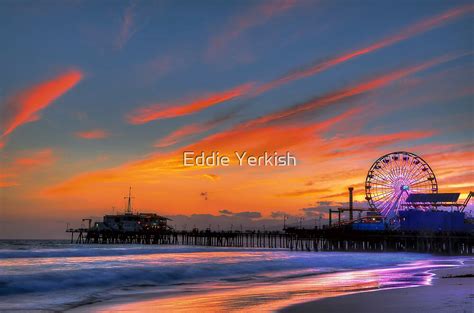 "Santa Monica Pier Sunset" by Eddie Yerkish | Redbubble