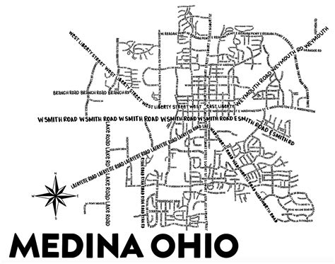 Medina Ohio Map Print – Whereabouts Shop