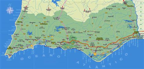 Detailed map of Algarve with other marks | Algarve | Portugal | Europe ...