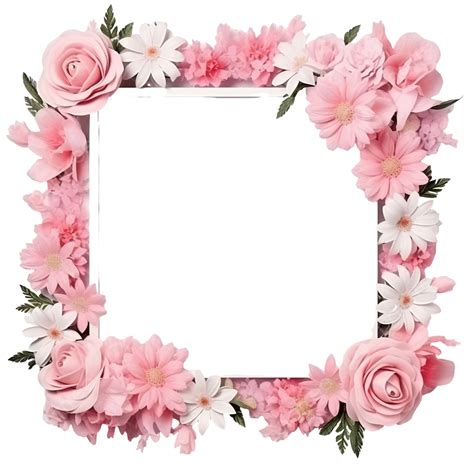 Aesthetic Pink Frame With Floral, Aesthetic, Pastel, Dried Leaf PNG Transparent Image and ...