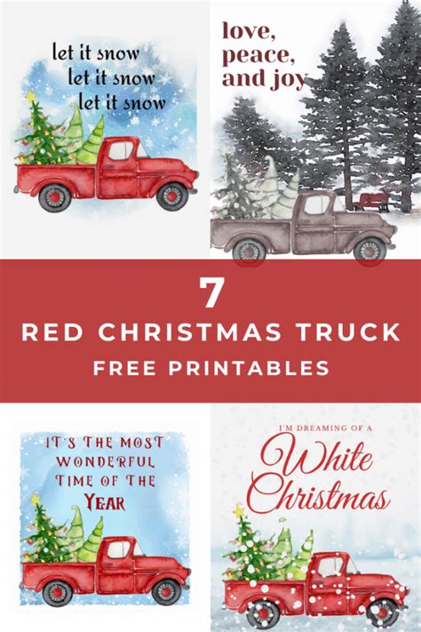 Free Red Christmas Truck Printables - An Alli Event