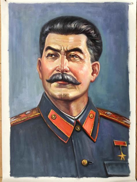 Soviet Joseph Stalin Portrait Oil Paintingman Portrait From - Etsy