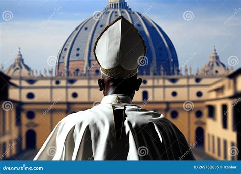 Black Pope Just Elected in Vatican Illustration Generative Ai Stock ...