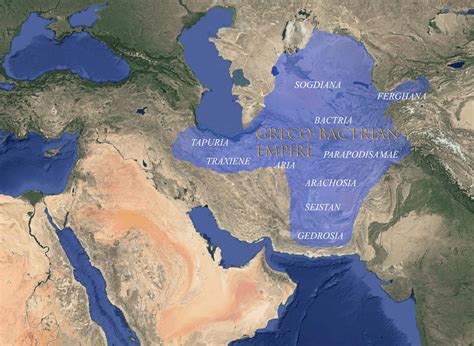 Greco Bactrian kingdom at its peak 180 BC : r/MapPorn