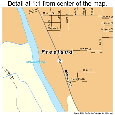 Freeland Michigan Street Map 2630540