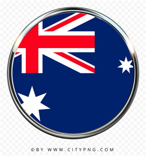 Australia Round Metal Framed Flag Icon HD PNG | Citypng