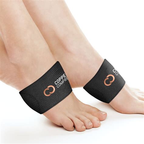 Copper-Infused Padded Arch Support with Gel - Unisex Fit & Copper ...