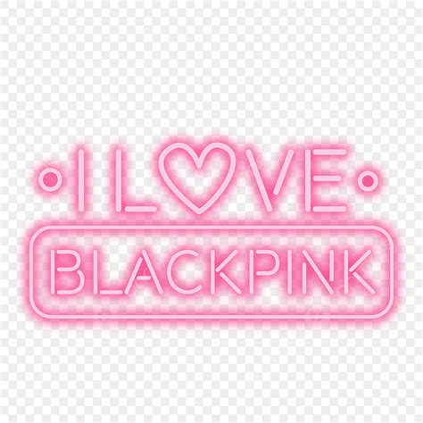 Neon Light Sign Vector Design Images, I Love Blackpink Neon Sign In Light Blue And Bright Pink ...