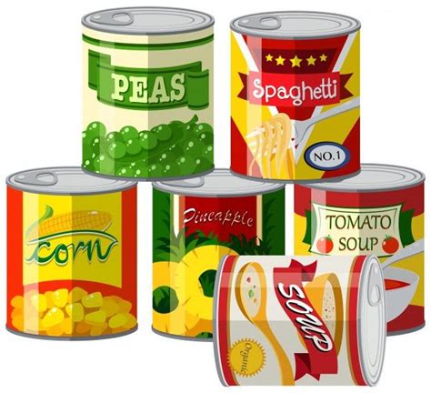 Conjunto de alimentos enlatados | Free Vector #Freepik #freevector # ...