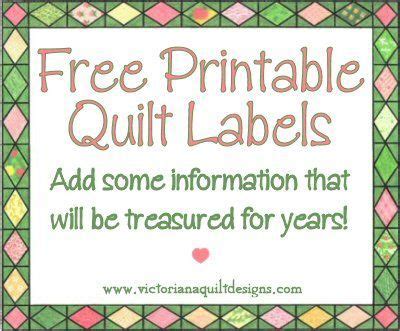 Free Printable Quilt Labels. Add some information they will treasure for years. #quilting ...