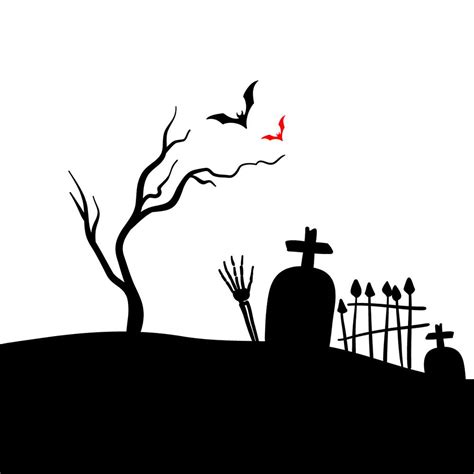 Crafting Shadows: How to Draw a Halloween Graveyard Silhouette