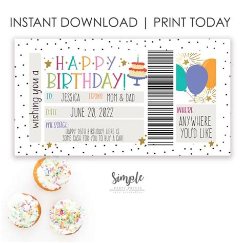 Editable Birthday Gift Voucher, Printable Bday Certificate Template ...