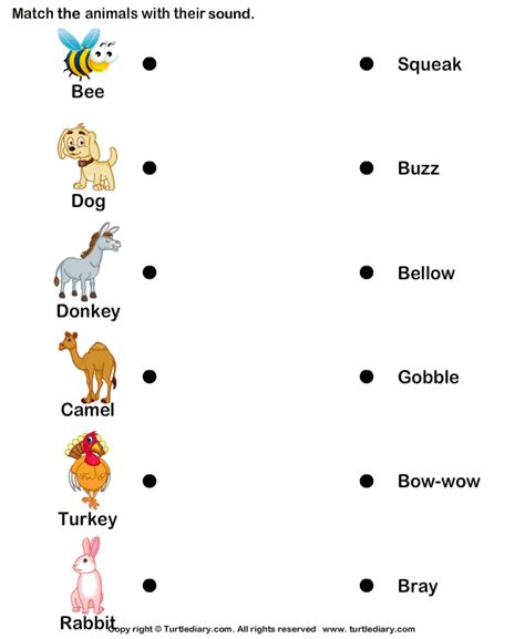 Sounds of Farm Animals | Turtle Diary Worksheet