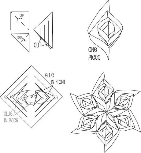 3D Paper Snowflake Patterns | Tools: Square paper (you can use the CCW for this project too ...