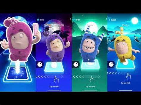 Oddbods pink vs Oddbods purple vs Oddbods blue vs Oddbods yellow - Tiles Hop EDM Rush - YouTube