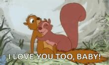 I Love You Too Squirrel Cartoons Hugging GIF | GIFDB.com