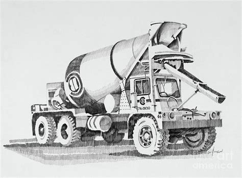 Cement Truck Drawing at PaintingValley.com | Explore collection of ...