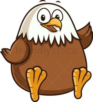 Fat Eagle Cartoon Clipart Vector - FriendlyStock