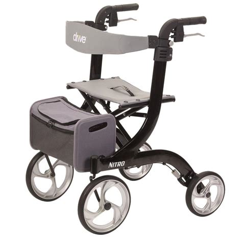 Drive Nitro Euro Style Black 4-Wheel Rollator Walker-RTL10266BK - The Home Depot