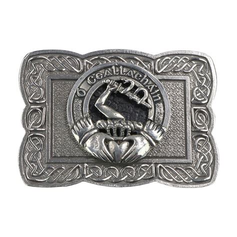 O'Callaghan Irish Coat of Arms Celtic Knot Scalloped Kilt Belt Buckle