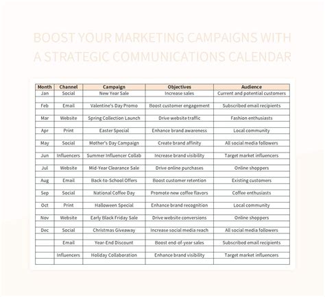 Strategic Marketing Calendar For 2024 Excel Template And Google Sheets File For Free Download ...