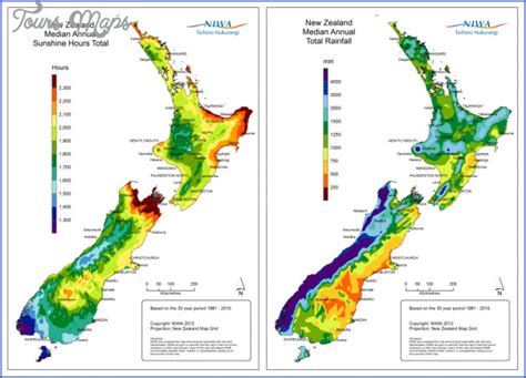 New Zealand Climate Map - ToursMaps.com