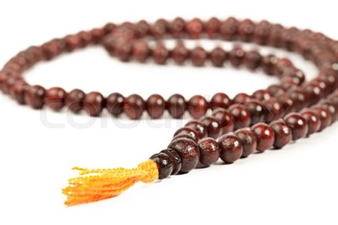 Japa Mala - Buddhist or Hindu prayer beads isolated on white | Stock Photo | Colourbox