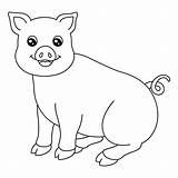 Premium Vector  Pig Coloring Page Isolated For Kids sketch template