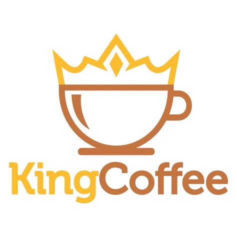 Modern flat design simple minimalist royal king coffee logo icon design template vector with ...