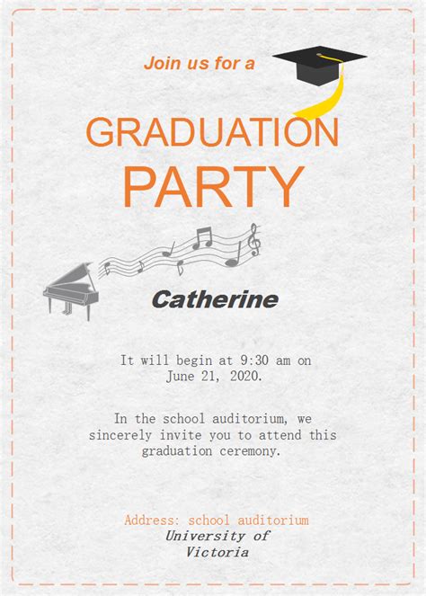 Sample Graduation Ceremony Invitations