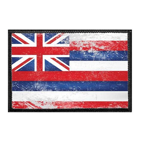 Hawaii State Flag - Color - Distressed - Removable Patch - Pull Patch - Removable Patches For ...