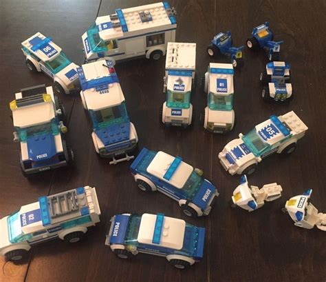 Lego City Police Vehicles Lot 15 Cars Motorcycles ATVs Loose Used ...