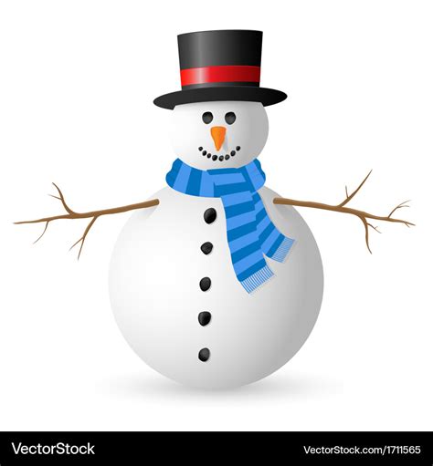 Snowman isolated on white background Royalty Free Vector